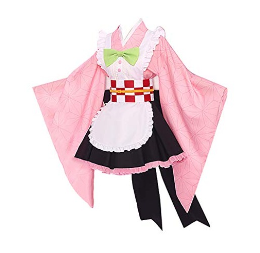 Anime Kamado Nezuko Cosplay Costume Pink Suit Kimono Halloween - Small