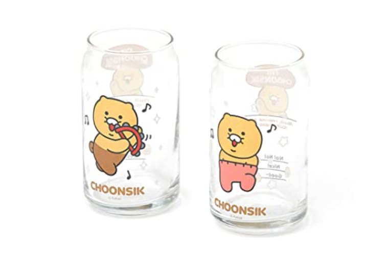 KAKAO Official Merchandise - Choonsik Beer Somaek Small Can Shaped Cups 2p Size 4.9 x 2.7 Inch