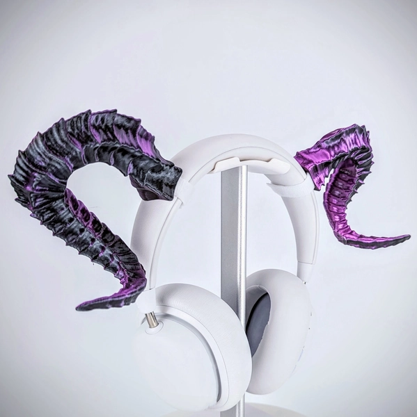 Tiefling Horns - Curved Ram Horns for Headphones - Headset Attachments - Beast Cosplay Accessory - Druid Horns Headband Horns