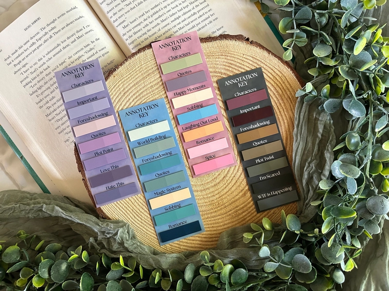 Annotation Bookmark with Tabs | Fantasy, Romance, Thriller, Horror | Set or Individual | Book Annotating Kit Supplies | Gift for Book Lovers