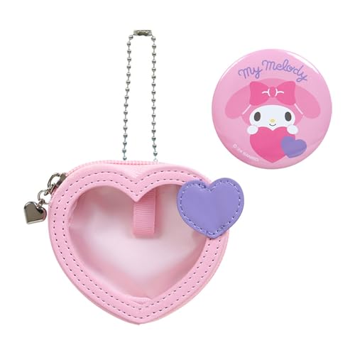Sanrio 432741 Mini Pouch with Badge Character Grand Prize Vol. 3, Colorful Heart Series, My Melody, My Melody, Character - My Melody