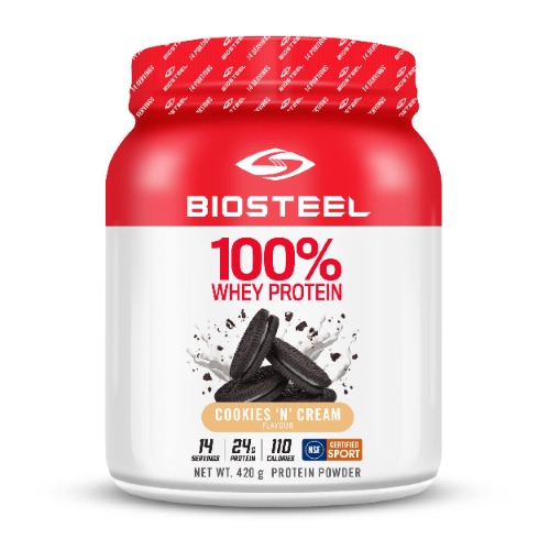 BioSteel 100% Whey Protein Powder, rBGH Hormone Free and Non-GMO Post Workout Formula, Cookies & Cream Flavour, 14 Servings - 