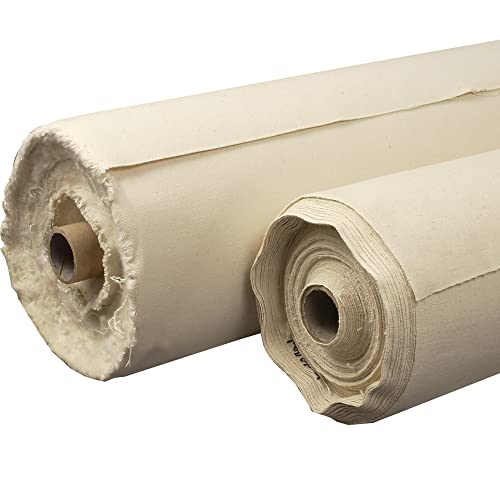 Creative Mark Unprimed Cotton Duck Deluxe Canvas Rolls - 30 Yard Canvas Rolls for Painting, Design, and More! - [7 oz. - 72" x 30 Yards] - 72" x 30 Yards - 7 Oz.