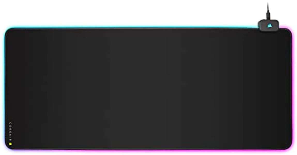 Corsair MM700 RGB Extended Cloth Gaming-Mauspad - 930mm x 400mm - 360° RGB-Beleuchtung - Zwei USB-Port-Hub - Dickes Gummi - Schwarz