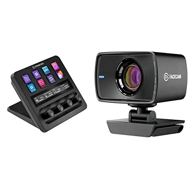 Elgato Stream Deck +, Audiomixer, Live-Produktion und Studio-Controller & Facecam - Full-HD-Webcam (1080p60) für Streaming, Gaming, Videokonferenzen, Sony-Sensor, fortgeschrittene Lichtkorrektur