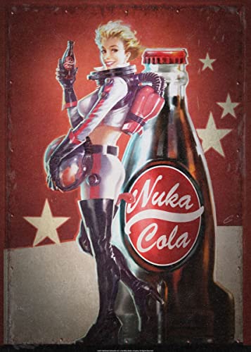 Displate – Metallposter - Magnet-Montage - Fallout - Nuka Cola - Nuka-Girl - Größe M - 32x45cm - M