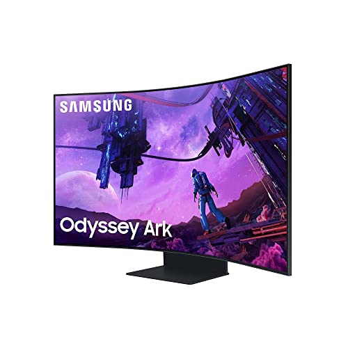 Samsung Odyssey Ark Curved Gaming Monitor S55BG970NU, 55 Zoll, Mini-LED VA-Panel, 4K UHD-Auflösung, AMD FreeSync Premium Pro, 1 ms Reaktionszeit, Bildwiederholrate 165 Hz, Schwarz