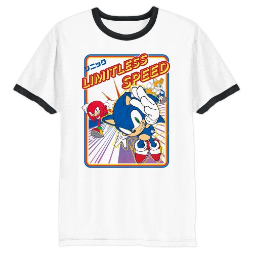 Sonic, Knuckles, and Tails Limitless Speed Retro Ringer Tee | Medium