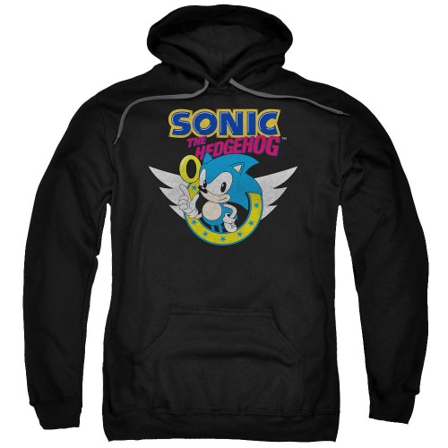 Sonic Rings and Wings Black Hoodie | Medium