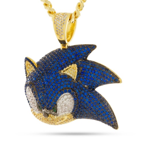 Sonic the Hedgehog x King Ice - Sonic Necklace | Gold Plated / 14K Gold / 2"
