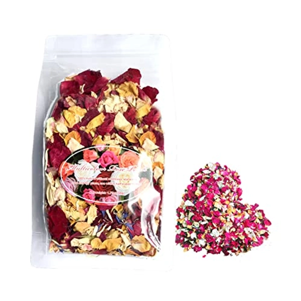 Echte Getrocknete Rosenblätter 100 G – Dunkelburgunderrot, Natürlicher Duft, Für Hochzeitskonfetti