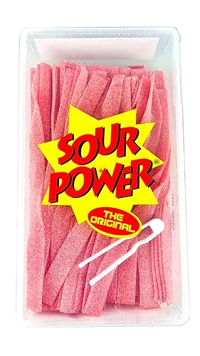 Sour Power Premium Candy Belts, Strawberry, 2.5 lb - Strawberry - 2.5 lb