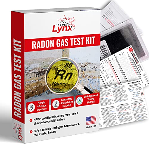 Home Radon Gas Test Kit - Premium EPA-Approved Detector Testing Method, NRPP-Certified Lab Results with Quick Analysis Turnaround - LAB Analysis FEE Included
