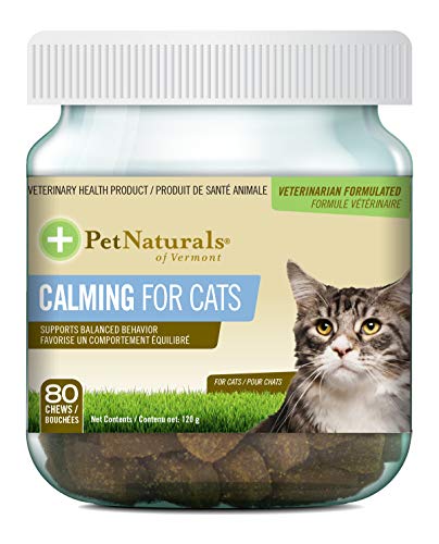 PET NATURALS Calming for Cats, Behavioral Support Supplement, Chicken Liver Flavor, 80 Bite-Sized Chews