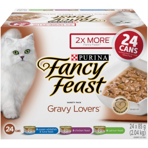 Fancy Feast Wet Cat Food, Gravy Lovers Variety Pack 85 g Cans (24 pack) - 