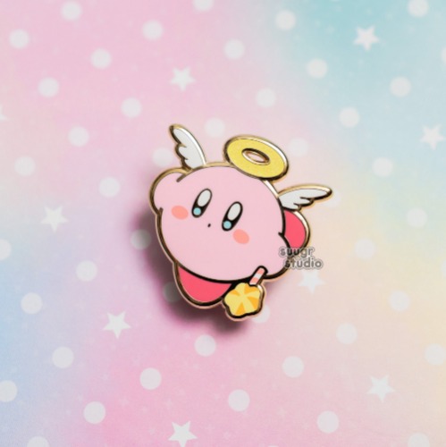 Devil and Angel Poyo Hard Enamel Pin, Halloween Collection - Angel / [A Grade] / Locking Clasp