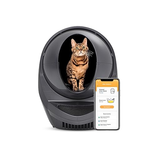 Litter-Robot 3 Connect by Whisker, Grey - Automatic, Self-Cleaning Cat Litter Box, Helps Reduce Litter Box Odors, Works with Almost Any Clumping Litter, WhiskerCare 1-Year Warranty - Grey