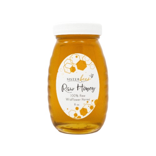 100% Raw Michigan Wildflower Honey 8 oz glass jar by Sister Bees