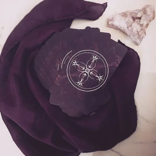 Tarot Reading Cloth - 100% Silk Hand-Dyed | Mixed Dream Amethyst (Tie-Dye)