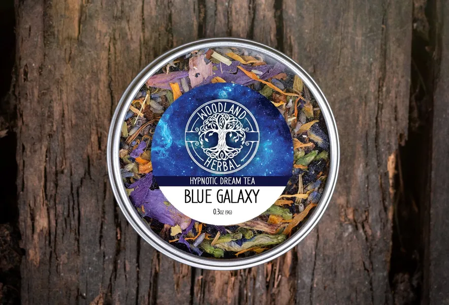 Blue Galaxy Tea - Organic Tea for Dreaming, Calming Anxiety, Easing Stress, Powerful Sleep Aid Before Bedtime - Naturally Blue Color Tea
