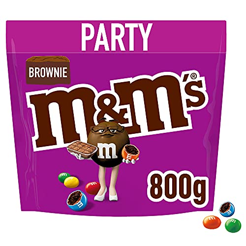 M&M'S Brownie Milk Chocolate Party Bulk Bag, Chocolate Gift & Movie Night Snacks, 800g - Brownie Party Bag - Single