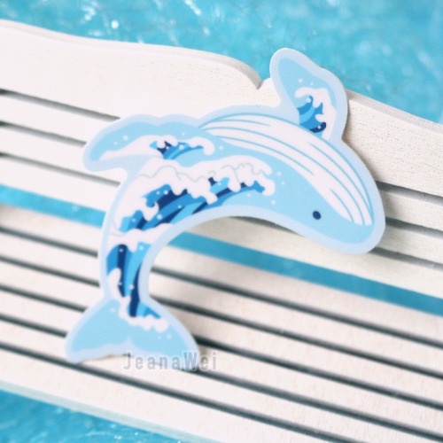 Wave Whale Sticker