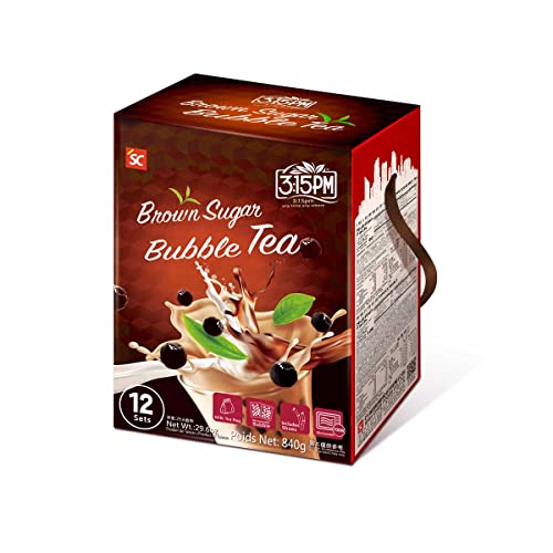 3:15PM Authentic Taiwan Brown Sugar Bubble Tea (12 Packs) - 12 Count (Pack of 1)
