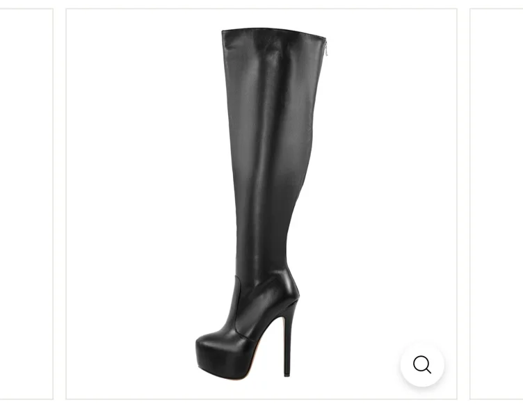 Black Platform Wide Thigh High Boots