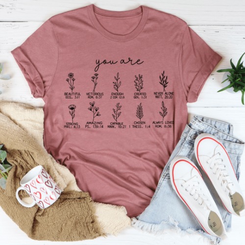 Bible Verses Tee - Mauve / L