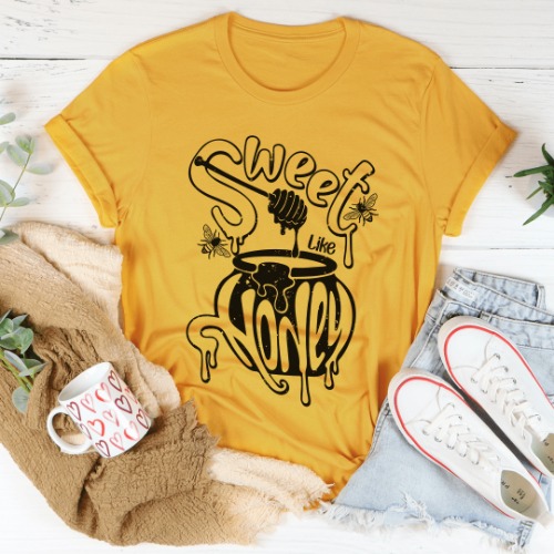 Sweet Like Honey Tee - Mustard / L