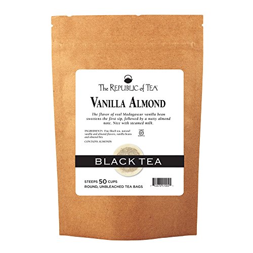 The Republic of Tea Vanilla Almond Black Tea, 50 Tea Bags, Unique Blend Of Vanilla And Almond Tea - 50 Refill (Pack of 1)