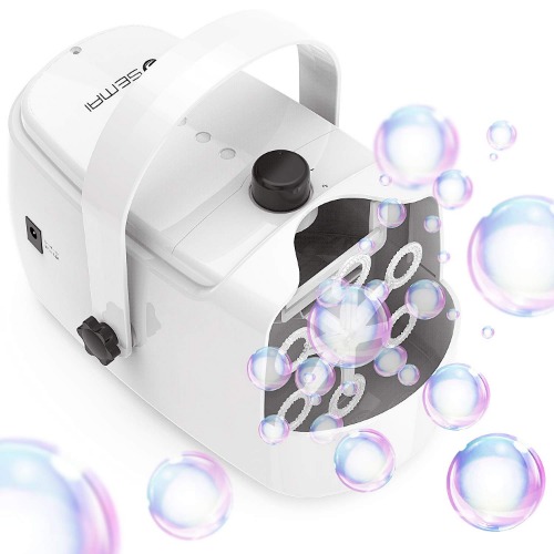 Bubble Machine, semai Professional Bubble Maker Machine, Automatic Bubble Blower Electric, Powered by Batteries/ Plug in, for Wedding and Party, 2 Bubbles Blowing Speed Levels, Outdoor and Indoor Use