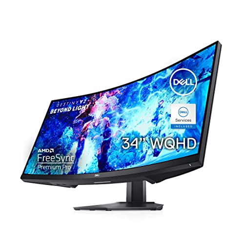 Dell Curved Gaming, 34 Inch Curved Monitor with 144Hz Refresh Rate, WQHD (3440 x 1440) Display, Black - S3422DWG - 34 Inches - S3422DWG