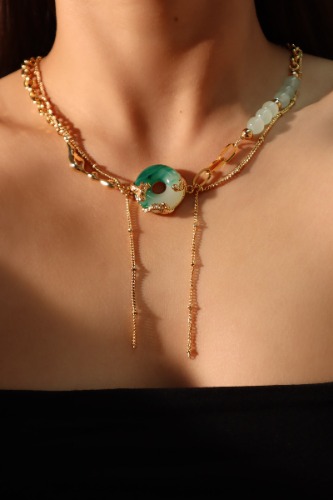 18K Real Gold Plated Jade Dragon Chain Necklace | Default Title