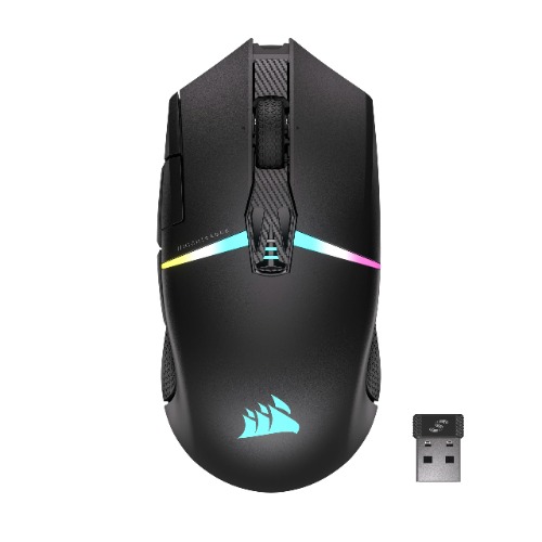 CORSAIR NIGHTSABRE Wireless RG Gaming Mouse (26,000 DPI Optical Sensor, 11 Fully programmable Buttons, Lightning-Fast CORSAIR QUICKSTRIKE Buttons, Slipstream Wireless, Six-Zone RGB backlighting)