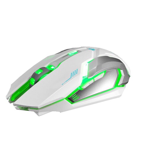Dragon Stealth 7 Wireless Silent LED Backlit USB Optical Gaming Mouse - White