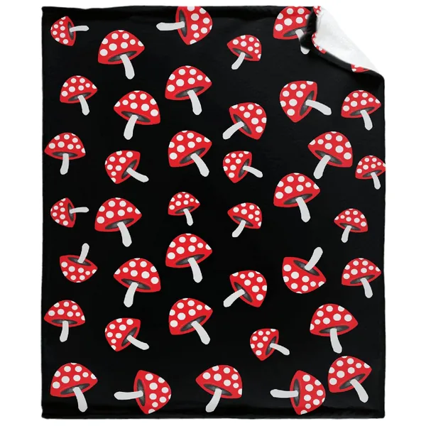 Thuswarm Cute Red Mushroom Flannel Blanket for Autumn Winter Gifts Warm Cozy Soft Funny Print Throw for Bed Couch Sofa 40”×30” XSmall for Pets - Cute Red Mushroom 40”×30” XSmall for Pets