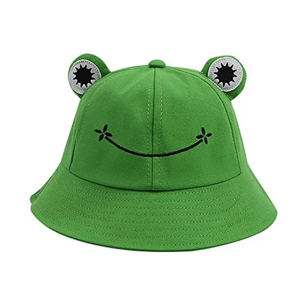 Mimacoo Cute Frog Bucket Hat for Womens and Mens Summer Bucket Sun Hat Beach Wide Brim Fisherman Hat