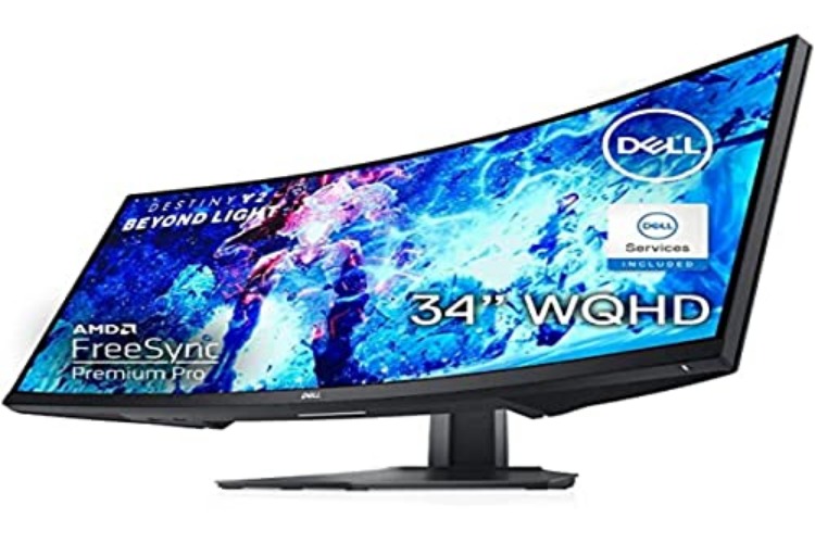 Dell Curved Gaming, 34 Inch Curved Monitor with 144Hz Refresh Rate, WQHD (3440 x 1440) Display, Black - S3422DWG - 34 Inches - S3422DWG