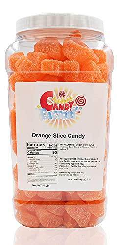 Sarah's Candy Factory Orange Slice Candy (5 Lbs in Jar) - Orange - 5 Pound (Pack of 1)