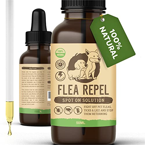 Flea Treatment for Dogs | Works on Flea & Tick | All Natural Safe Formula & Easy To Apply | Spot On Application