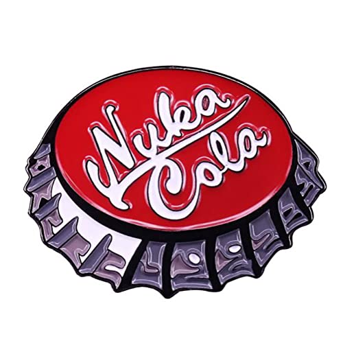 Nuka Cola Bottle Cap Enamel Pin Fallout Game Badge Radioactive Hazard Symbol Brooches Game Inspiration Badge Pin Gift, Metal, no gemstone
