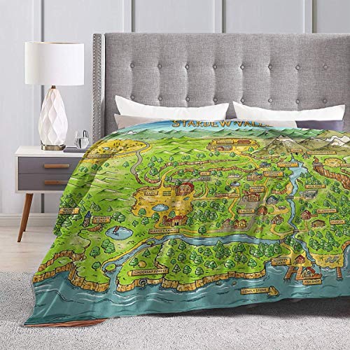 Baulred Stardew Valley Map Ultra- Soft Warm Micro Fleece Flannel Blanket Couch 80""x60