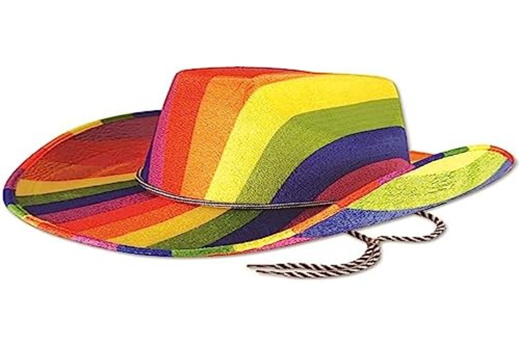 Multicolor Cowboy Hat, 1 Pc. - Vibrant Rainbow Design, Perfect Accessory for Festivals, Parties, Festivals, Pride, & Everyday Fashion - 1 - Multicolor