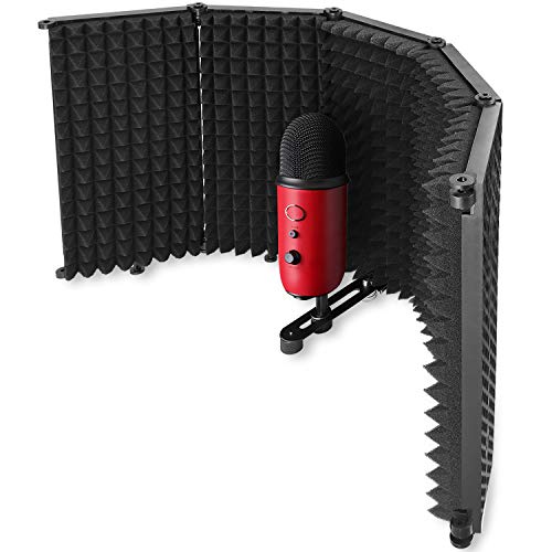 Micrófono Escudo de Aislamiento - Escudo Acústico Portátil de Estudio con Espuma Absorbente para Mic, Panel para la Grabación en Estudio de Casa (5 Paneles) por YOUSHARES