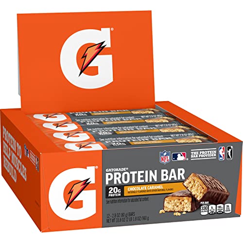 Gatorade Whey Protein Bars, Chocolate Caramel,12 Count (Pack of 1) - Chocolate Caramel - 12 Count (Pack of 1)