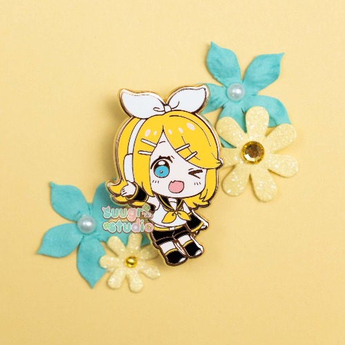 Virtual Vocalist Rin Hard Enamel Pin - [A Grade] / Simple Rubber Back