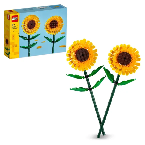 LEGO Botanicals Sunflowers, Yellow Artificial Flowers, Compatible with Bouquets from The Botanical Collection, Home or Office Decor, Toy Flower Garden Building Set for 8+ Year Old Kids & Adults 40524