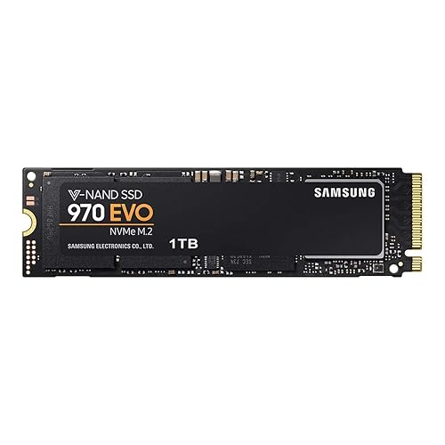 SAMSUNG 970 EVO SSD 1TB - M.2 NVMe Interface Internal Solid State Drive + 2mo Adobe CC Photography with V-NAND Technology (MZ-V7E1T0BW), Black/Red - 1 TB