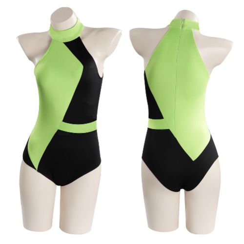 Kim Possible Shego Adult Swimwear Outfits Halloween Carnival Suit Cosplay Costume | Female / XXXL